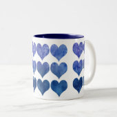 Coeurs Bleus Romance Love Mug (Devant droit)