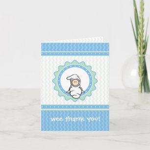 Coeurs bleus/verts de carte de remerciements de