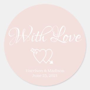 Coeurs blush personnalisé Mariage cadeau stickers
