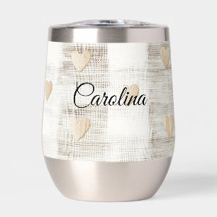 Coeurs Boho Beige Blanc Crème