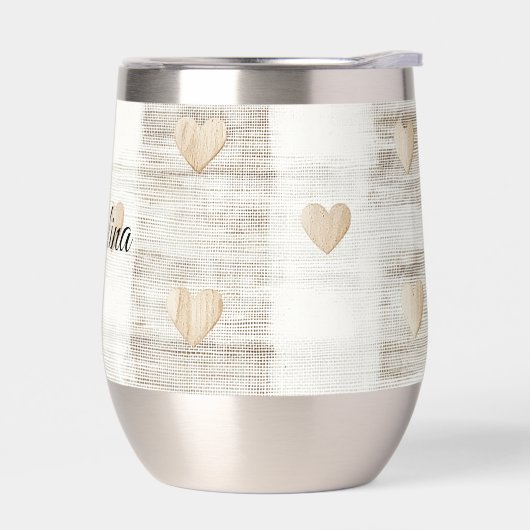 Coeurs Boho Beige Blanc Crème (Gauche)