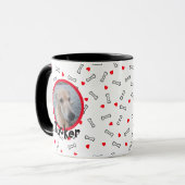Coeurs Bones Chien Photo Mug (Devant gauche)