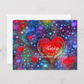 Coeurs brillants Abstraits carte postale valentine (Devant / Derrière)