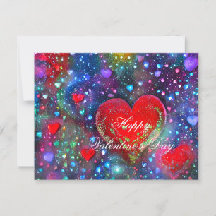 Coeurs brillants Abstraits carte postale valentine