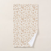 Cœurs bruns crème pour la Saint-Valentin (Serviette à main)