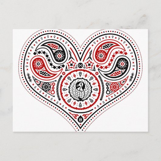 Coeurs - Carte postale (Blanc/Rouge/Noir) (Devant)