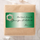 Coeurs celtiques sur Vert Gradient Étiquette de bo (En situation)