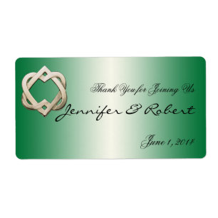 Coeurs celtiques sur Vert Gradient Étiquette de bo