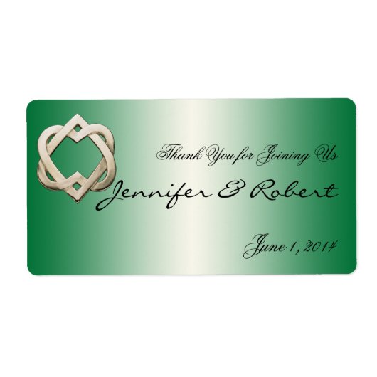 Coeurs celtiques sur Vert Gradient Étiquette de bo (Devant)