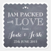 Coeurs Chalkboard Mariage Favor Jam Jar Sticker (Devant)