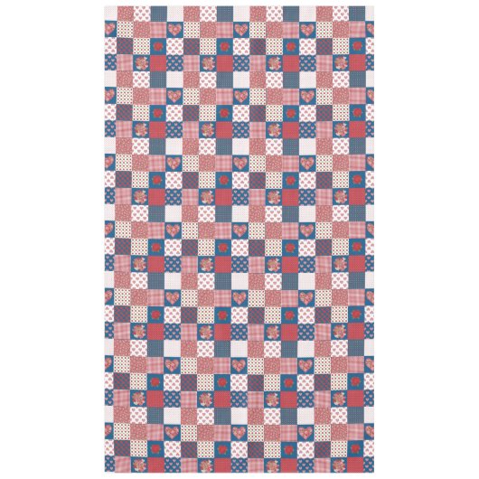 Coeurs chic et Rose Faux Patchwork nappe (Devant)