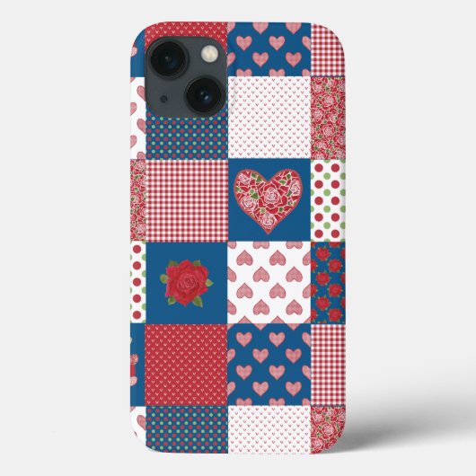 Coeurs chics et Rose Faux Patchwork coque ipad (Verso)