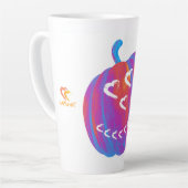 Coeurs Citrouilles psychédéliques Latte Mug (Angle gauche)