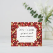 Cœurs clinquants rouges et dorés save the date (Debout devant)