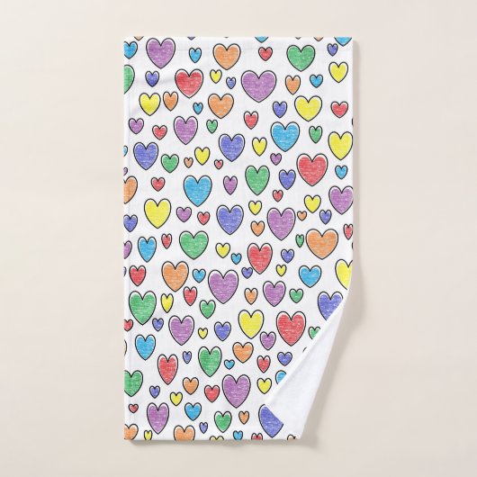 Coeurs colorés (Serviette à main)