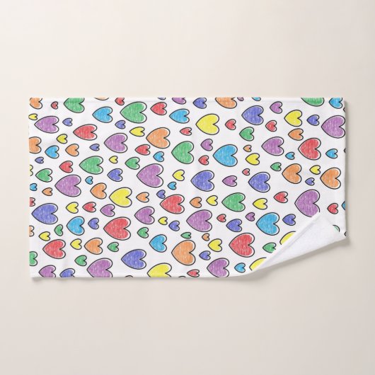 Coeurs colorés (Serviette à main)