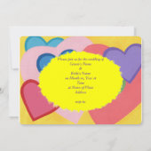 Coeurs colorés amusants Invitations de mariage per (Dos)