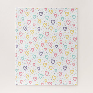 Cœurs colorés de puzzles Joyeuse Saint-Valentin