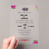 Coeurs colorés Faire-part de mariage acrylique (In situ (ordinateur de poche))