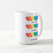 Coeurs colorés Inspiration Café Mug (Devant droit)