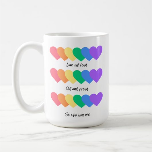 Coeurs colorés Inspiration Café Mug (Gauche)