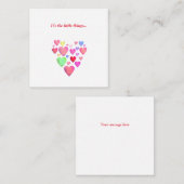 Coeurs colorés Merci Carte de note (Devant / Derrière)