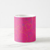 Coeurs colorés mignons Motif net - Mug rose (Centre)