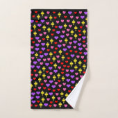 Coeurs colorés Motif 1 (Serviette à main)