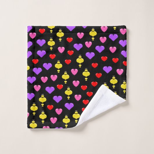 Coeurs colorés Motif 1 (Gant de toilette)