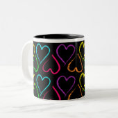 Coeurs colorés Mug (Devant gauche)