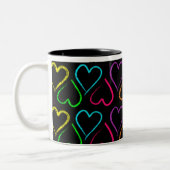 Coeurs colorés Mug (Gauche)