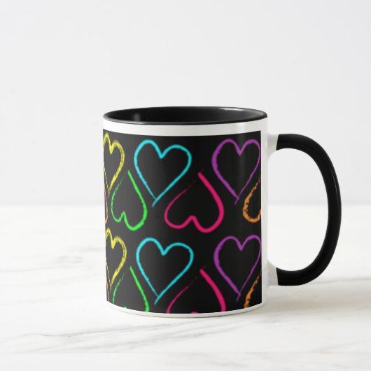 Coeurs colorés Mug (Droite)