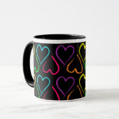 Coeurs colorés Mug (Devant gauche)