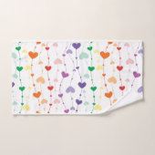 Coeurs colorés Salle de bain Motif (Serviette à main)