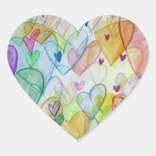 Coeurs communautaires Aimer Stickers Art Étiquette