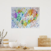 Coeurs communautaires Peinture couleur Poster Impr (Cuisine)