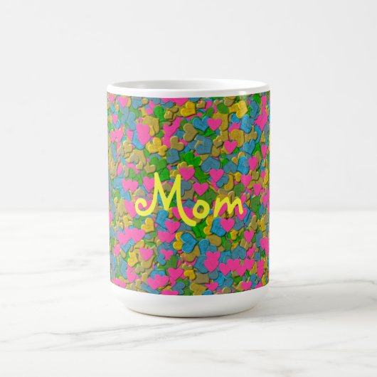 Coeurs Confetti Grosse Mug Café (Centre)