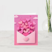 Cœurs Coupés par le Papier Carte de Vœux de la Sai (Devant)