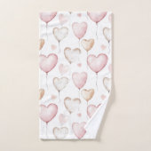 Cœurs Crème Rose (Serviette à main)
