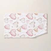 Cœurs Crème Rose (Serviette à main)