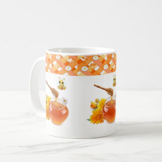 Coeurs d'abeilles miel Mug (Devant gauche)