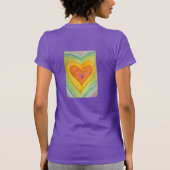 Coeurs d'amitié Rainbow Love Custom Art T-Shirts (Dos)