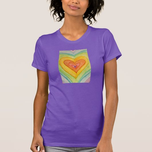 Coeurs d'amitié Rainbow Love Custom Art T-Shirts (Devant)