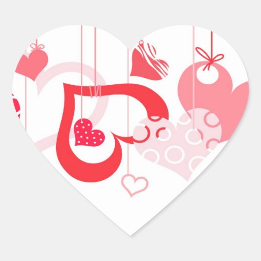 Coeurs d'amour accrocher Sticker Valentine (Devant)