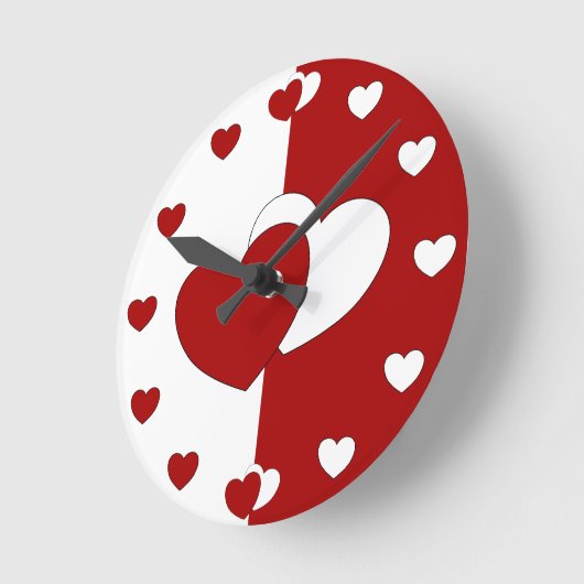 Coeurs D'Amour Autour De L'Horloge - Horloge Rouge (Angle)