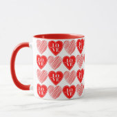 Coeurs d'amour blanc rouge Mug (Gauche)