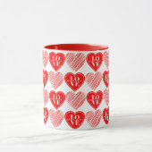 Coeurs d'amour blanc rouge Mug (Centre)