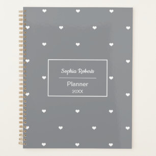 Cœurs d'amour blancs motif gris