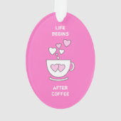 Coeurs d'amour caféine pour amateur de café rose (dos)