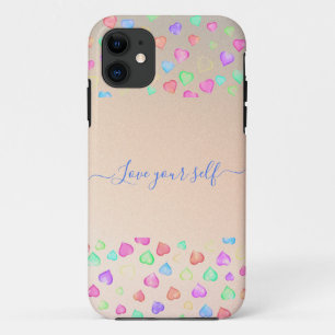 Coeurs d'amour colorés forme coque iphone